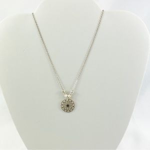 NEW 925 Silver Flower Mini Heart Necklace